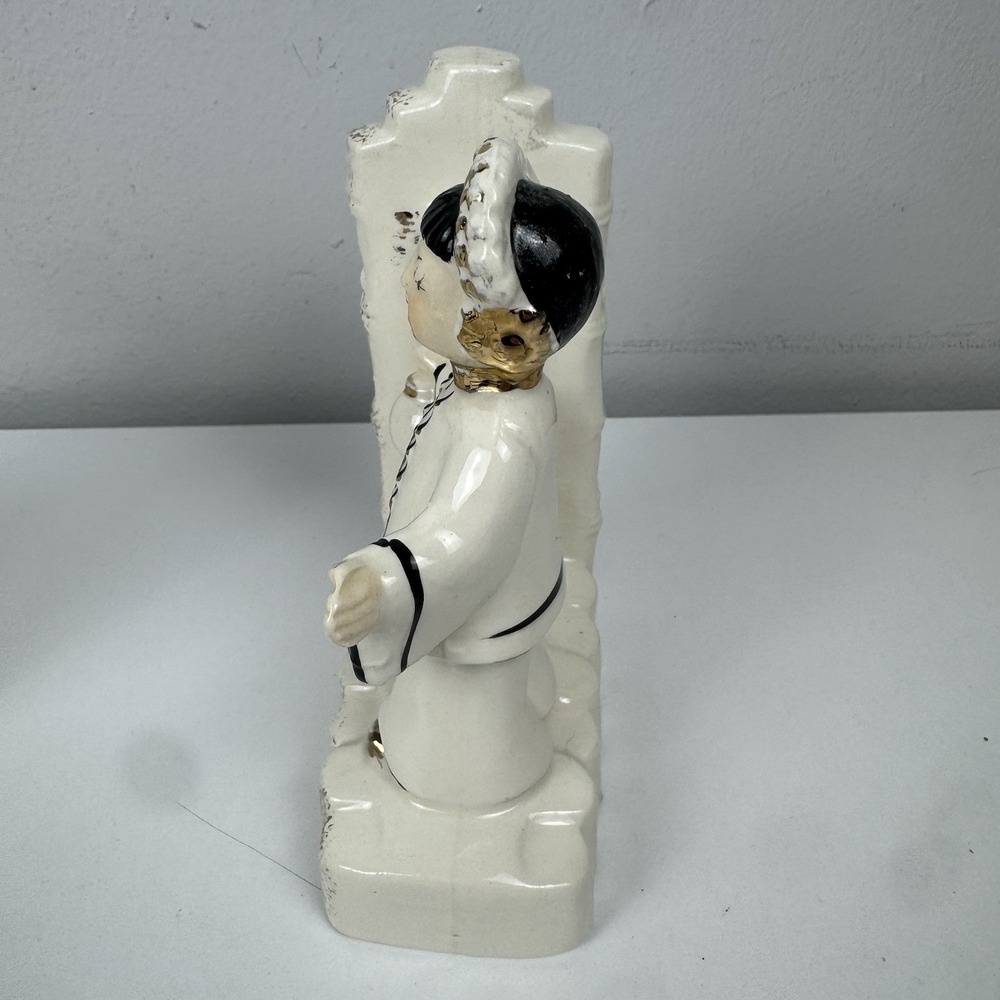 Vtg Asian Figurine Bookends Ceramic Chalkware MCM Japan Geisha Pair - Picture 9 of 16